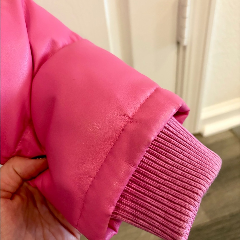 Generation Love faux leather puffer jacket - Hot pink, Gold hardware, size M - Picture 5 of 8